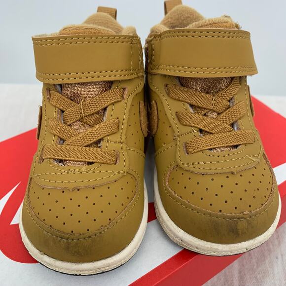 Nike Court Borough Wheat Mid Toddler Shoes Size 3C 870027-701 (Mismatch Box) - Picture 3 of 6